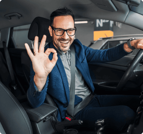 Happy Man After Road Test in Edmonton